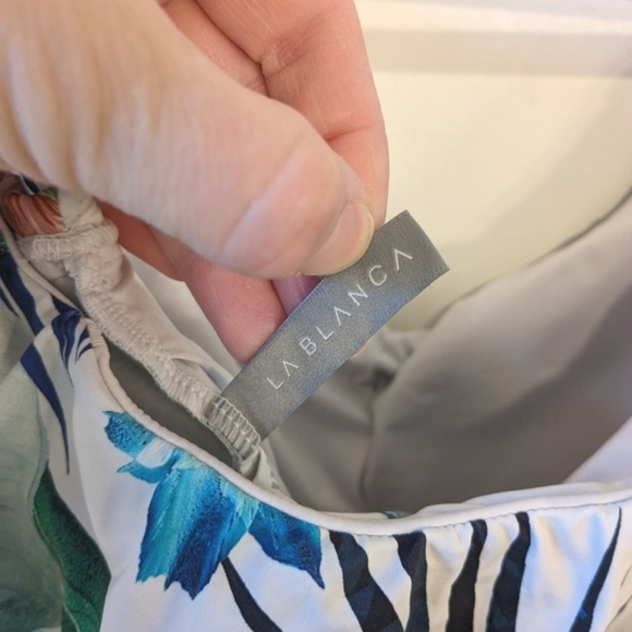 La Blanca Tummy Control Off Shoulder One Piece Floral Swim Suit Size 12 - Picture 9 of 13